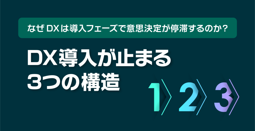 DX導入が止まる3つの構造──なぜDXは導入フェーズで意思決定が停滞するのか